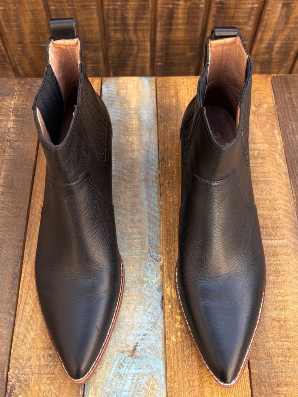 Madewell Chelsea Black Leather Ankle Boots - Picture 7 of 16